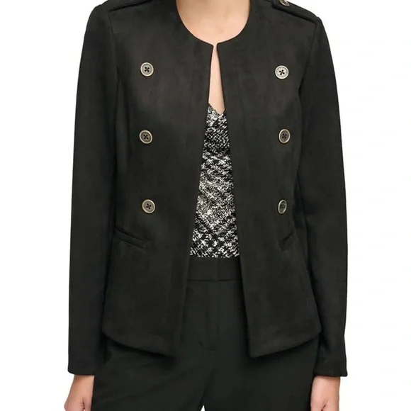 Tommy Hilfiger faux suede black blazer S - Picture 4 of 7